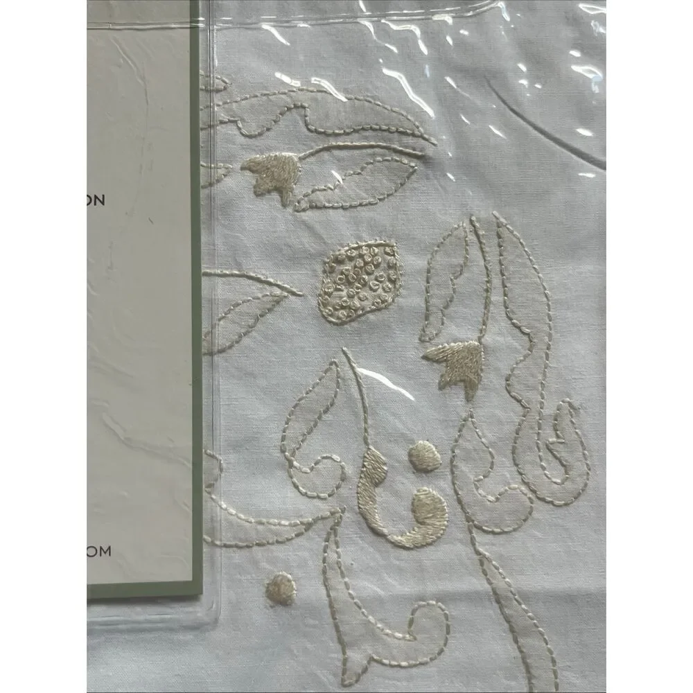 NWT Peacock Alley Euro Sham 26X26 White Embroidered on all 4 Corners 100% Cotton